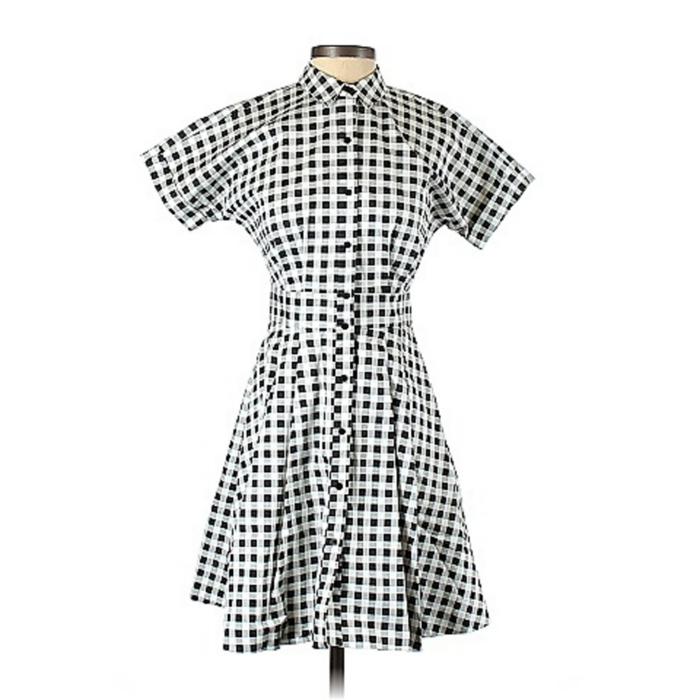 CeCe Black Plaid Mini Dress